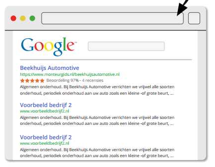 Gele sterren in Google